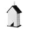 Glitzhome® 11" Washed White Solid Wood Fence Outdoor Garden Birdhouse